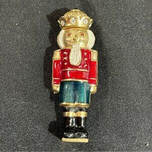 Estee Lauder Nutcracker Brooch with Gold and Black Accents